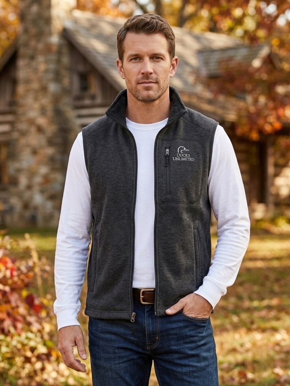Ducks Unlimited Men’s Full-Zip Fleece Vest — Med #062